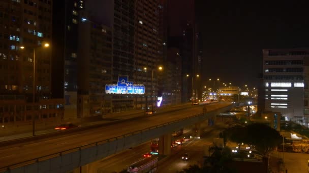 Hong Kong illuminé la nuit — Video