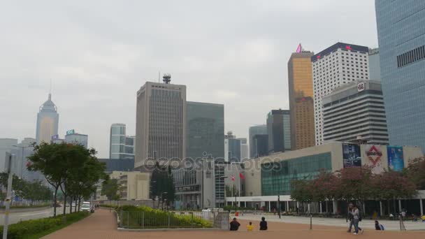Vista da paisagem urbana da cidade de Hong Kong — Vídeo de Stock