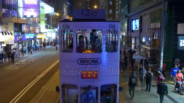 हांगकांग शहर रात में प्रकाशमान — स्टॉक वीडियो