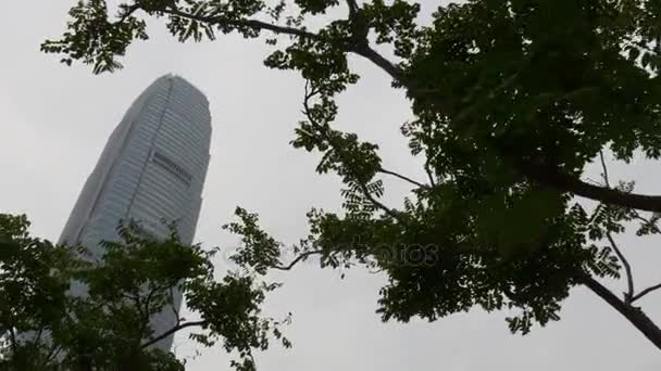 Hong Kong skyskrapor panorama — Stockvideo