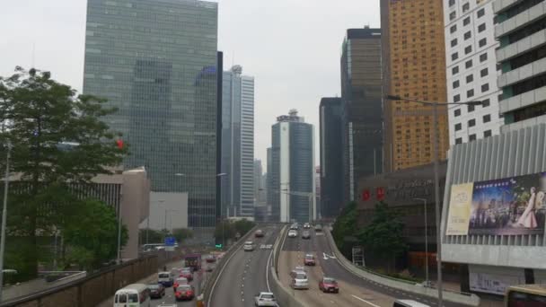 Θέα αστικού τοπίου της πόλης Χονγκ Κονγκ — Αρχείο Βίντεο