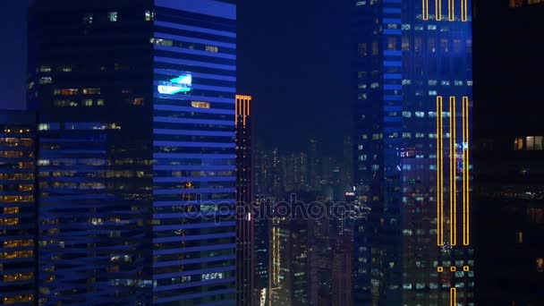 Πανόραμα ουρανοξύστες του Χονγκ Κονγκ — Αρχείο Βίντεο