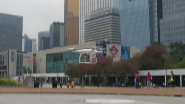 Hong Kong şehir uçak sinek — Stok video