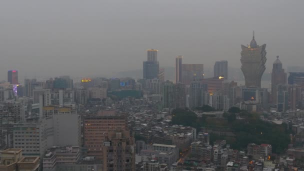 Macau Stadt bei Nacht — Stockvideo