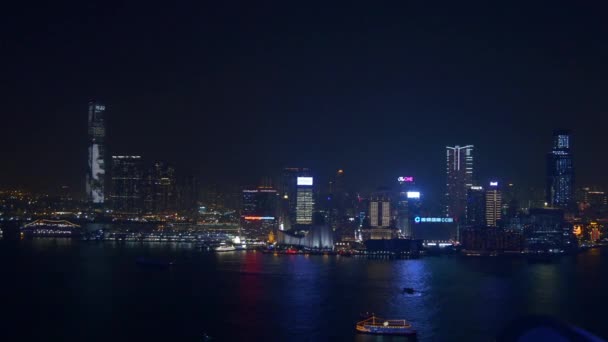 Panorama hong kong v noci — Stock video