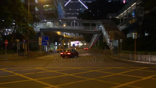 Hong kong Stadt nachts beleuchtet — Stockvideo