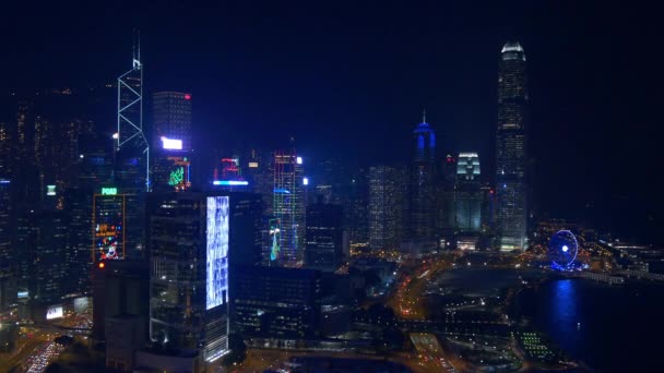 Panorama di Hong Kong di notte — Video Stock