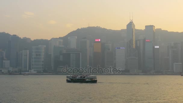 Ochtend panorama van Hong Kong — Stockvideo