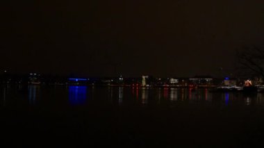 Zürih şehir panorama adlı gece zaman