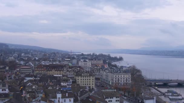 Zürih cityscape panorama — Stok video