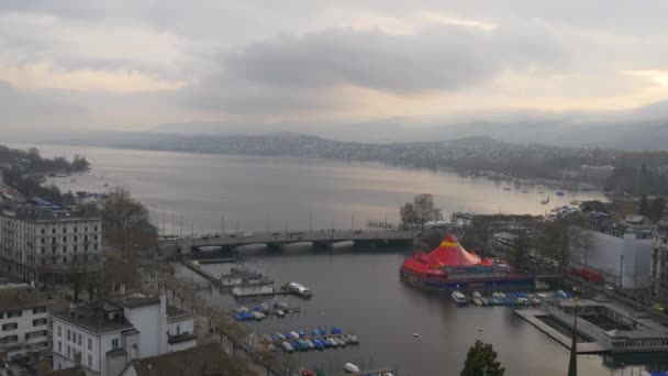 Zurich stadsbilden panorama — Stockvideo