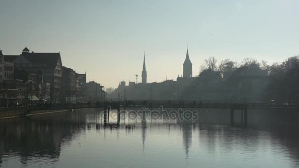 Zúrich paisaje urbano panorama — Vídeo de stock