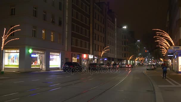 Ночная жизнь Цюриха — стоковое видео