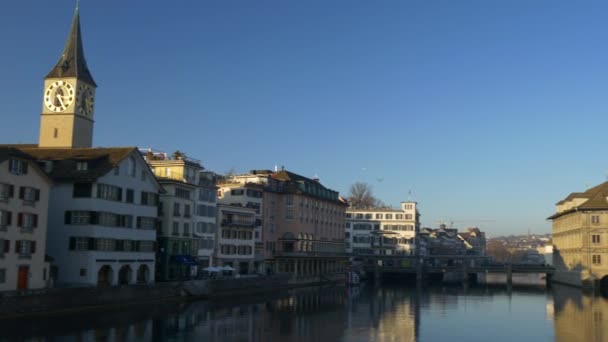 Zurich stadsbilden panorama — Stockvideo