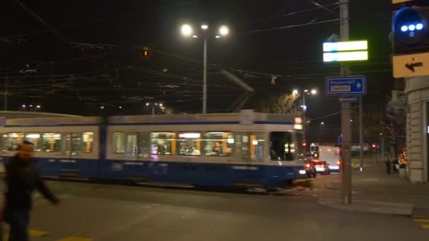 Night life of Zurich — Stock Video