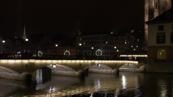 Zürich berühmte Brücke — Stockvideo