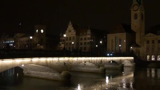 Vida invernal de Zurich — Vídeo de stock