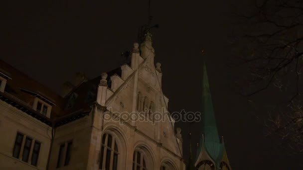 Zurich city at night time — Stock Video