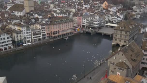 チューリッヒの都市景観のパノラマ — ストック動画