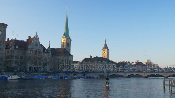 De beroemde brug Zürich — Stockvideo