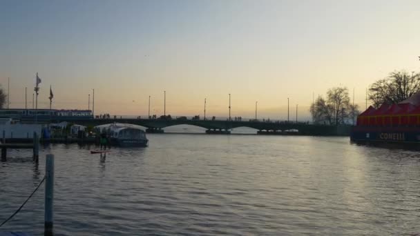 Zürich berühmte Brücke — Stockvideo