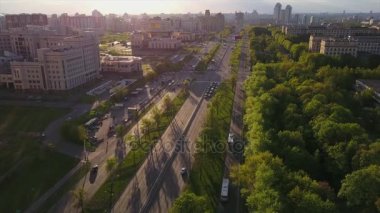Moskova şehir manzarası trafik manzarası