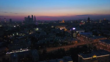 Moskova gece Nehri Panoraması 