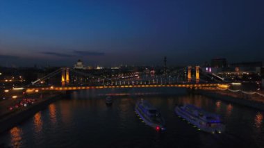 Moskova gece Nehri Panoraması 
