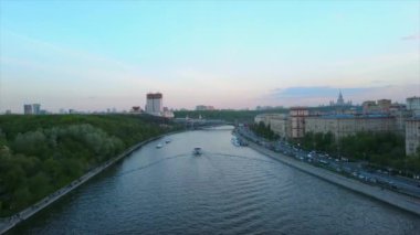 Moskova şehir manzarası trafik manzarası