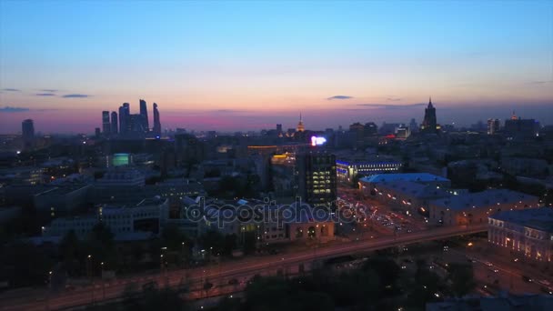 Moskevské noci řeka panorama — Stock video