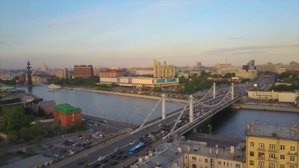 Moskevské město dopravní panorama — Stock video