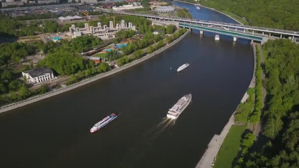Moskevské panorama řeky — Stock video