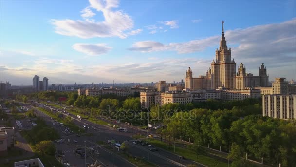 Moskauer Stadtbild-Verkehrspanorama — Stockvideo