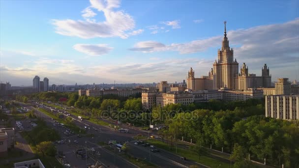 Moszkvai városkép forgalmi panoráma — Stock videók