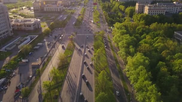 Moscow cityscape πανόραμα κυκλοφορίας — Αρχείο Βίντεο