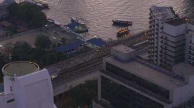 gün batımında Bangkok şehrinin hava atış