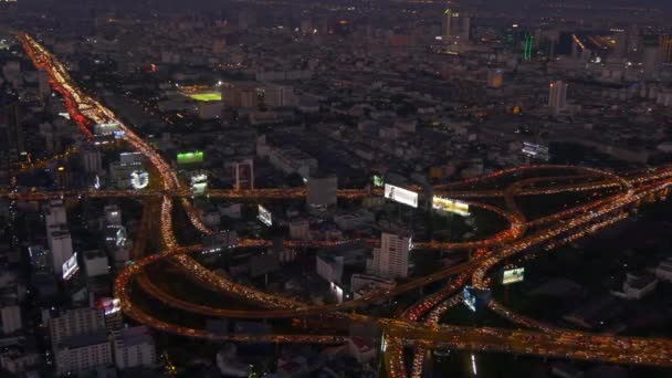 Nacht bangkok stadsstraten verkeer — Stockvideo