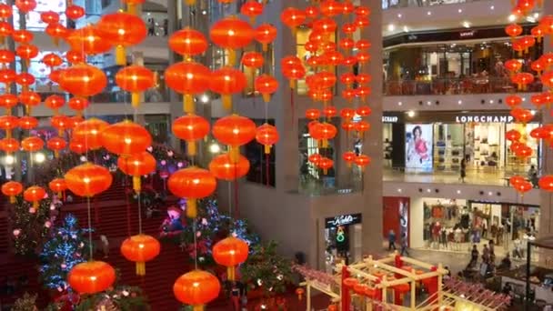 香港市内のショッピング モール — ストック動画