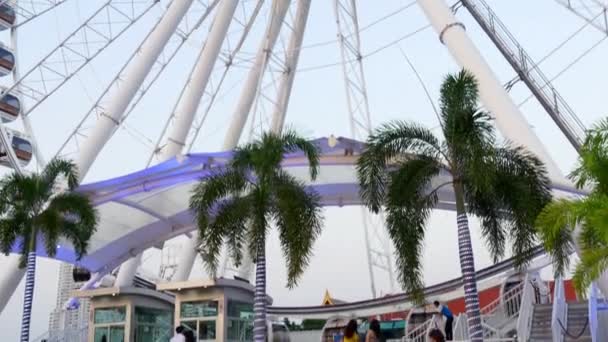 Ferris wheel in Bangkok city — Stock Video