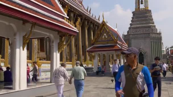 Bangkok jalanan kota dengan orang-orang — Stok Video