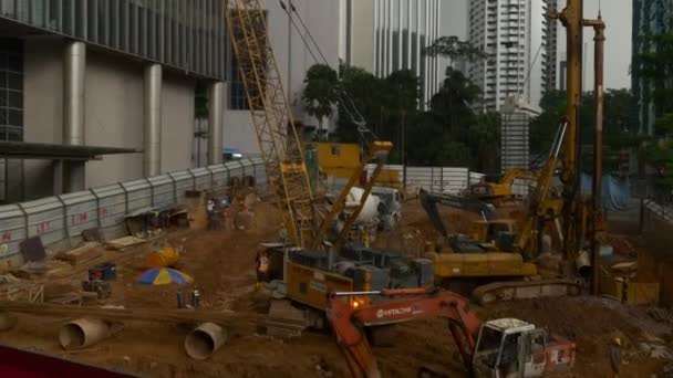 Bouwproces van Hong Kong stad — Stockvideo