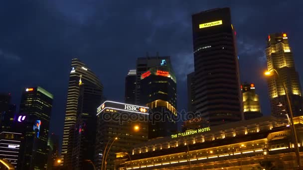 Panorama del centro di Singapore — Video Stock