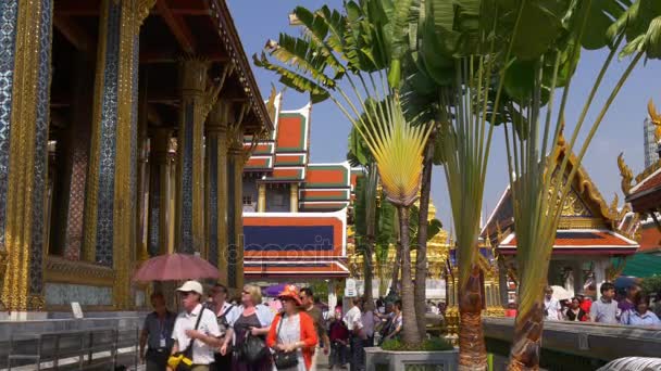 Bangkok stad straten met mensen — Stockvideo