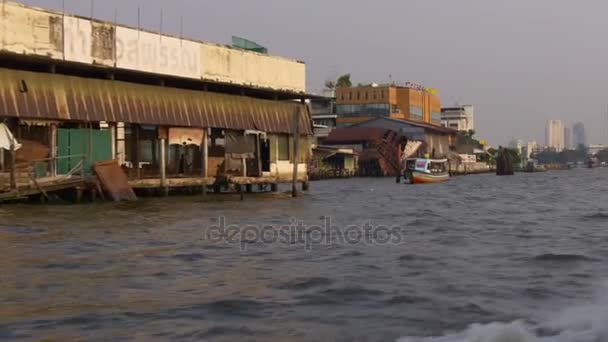 Bangkok calles de la ciudad del agua — Vídeo de stock