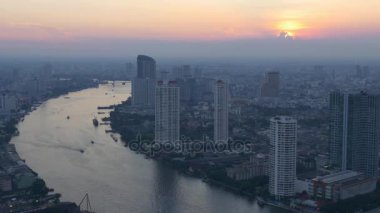 nehir günbatımı Bangkok City