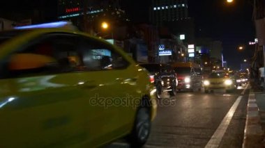 gece Bangkok şehir sokak trafik