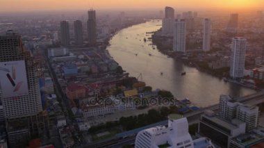 nehir günbatımı Bangkok City