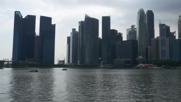 Панорама центру міста Сінгапуру — стокове відео