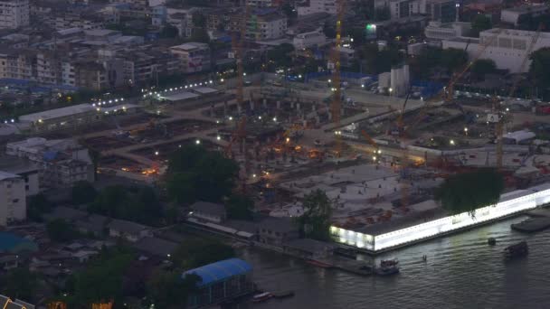 Plano aéreo de la ciudad de Bangkok por la noche — Vídeos de Stock