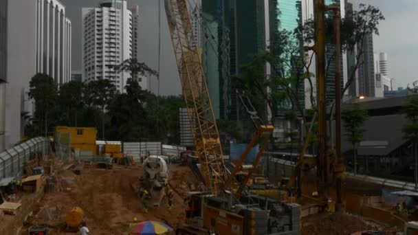 Bouwproces van Hong Kong stad — Stockvideo